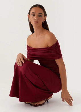 Maude Maxi Dress - Maroon Beauty Zone