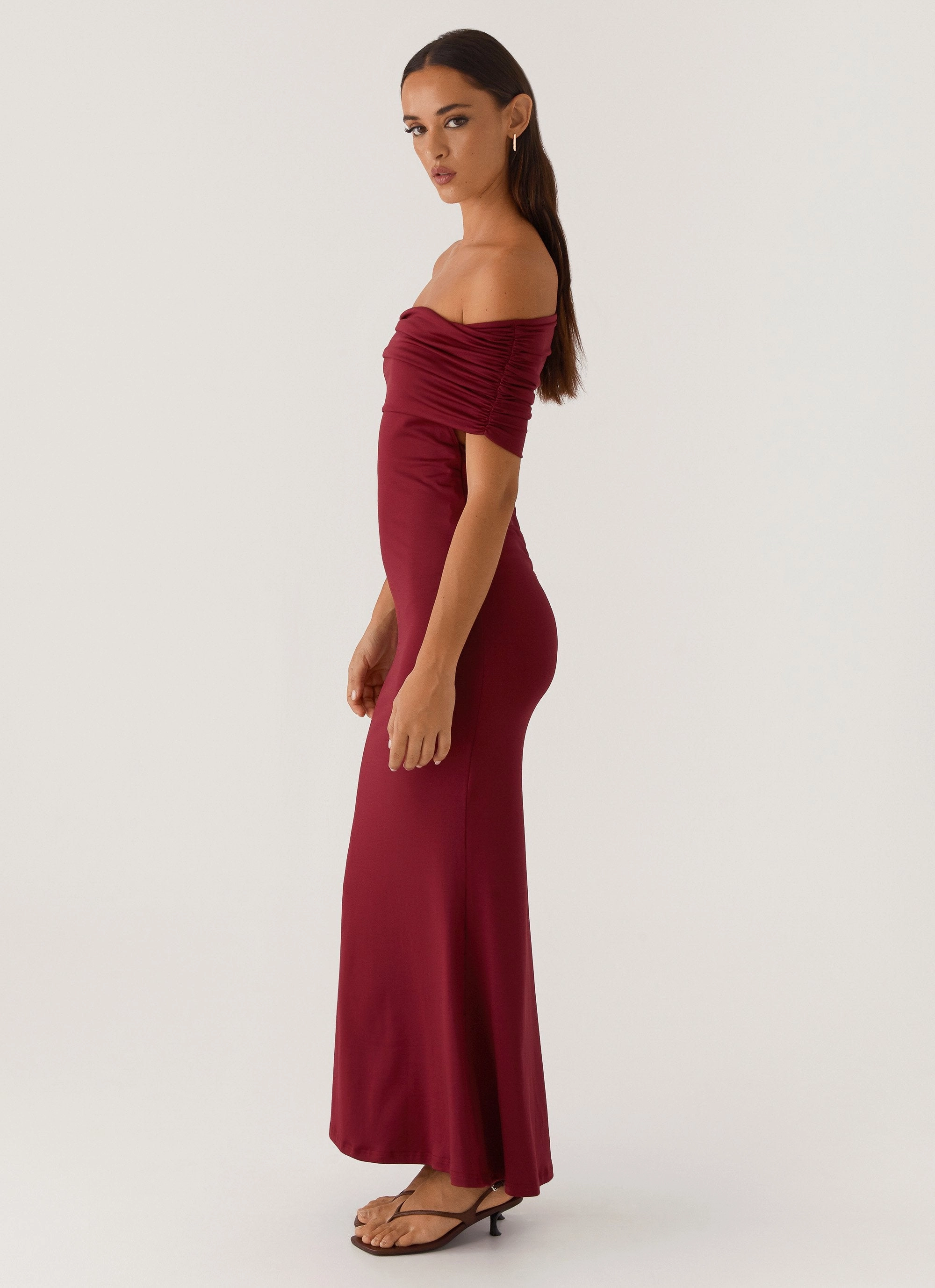 Maude Maxi Dress - Maroon Peace Glow Shared Moment