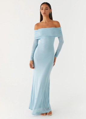 Cocoa Long Sleeve Maxi Dress - Blue Summer-Season Winter Wrap