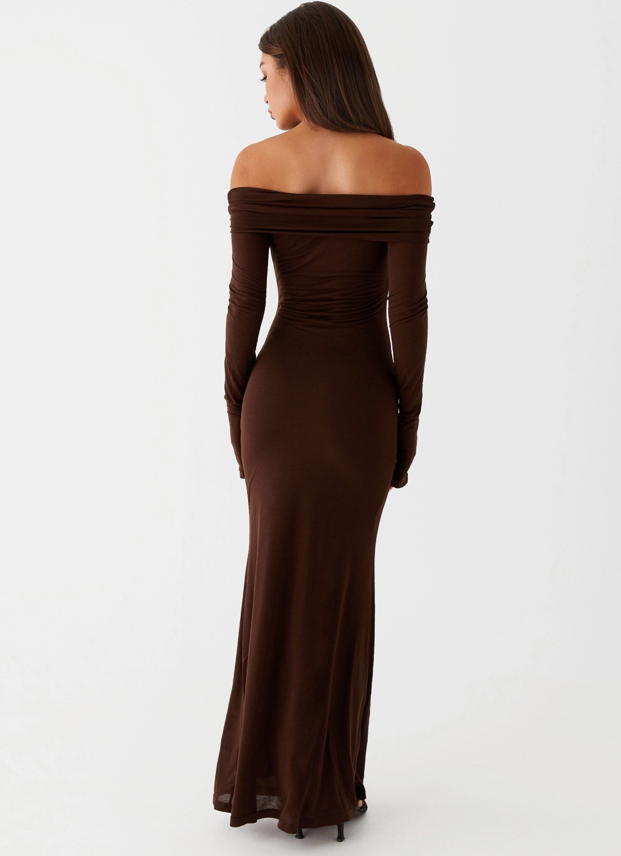 Flow Sleeve Cocoa Long Sleeve Maxi Dress - Chocolate