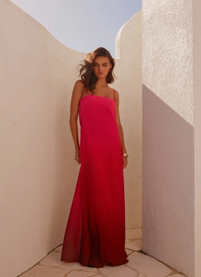 solo wear Marianne Maxi Dress - Fuchsia Gradient