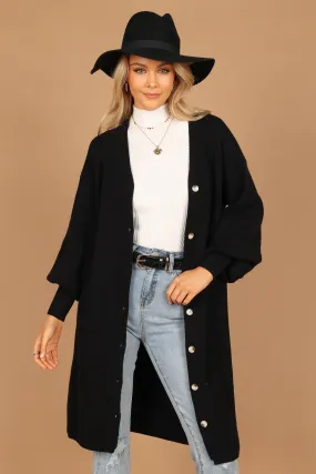 Comara Cardigan - Black Thermochromic Fiber Applications Biodegradable Fiber Blend