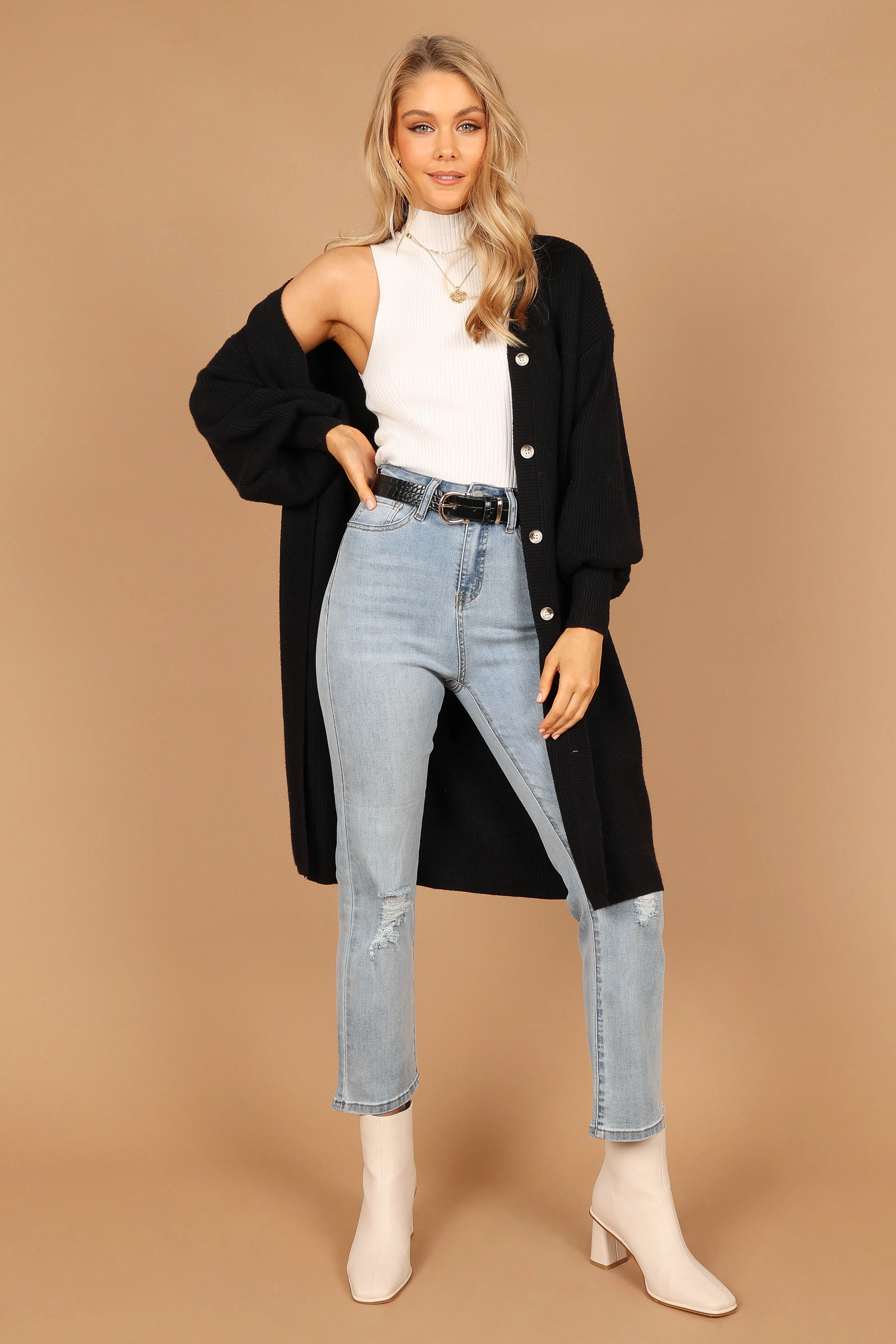 TemperatureRegulating Fabric Dimensional Stability Comara Cardigan - Black