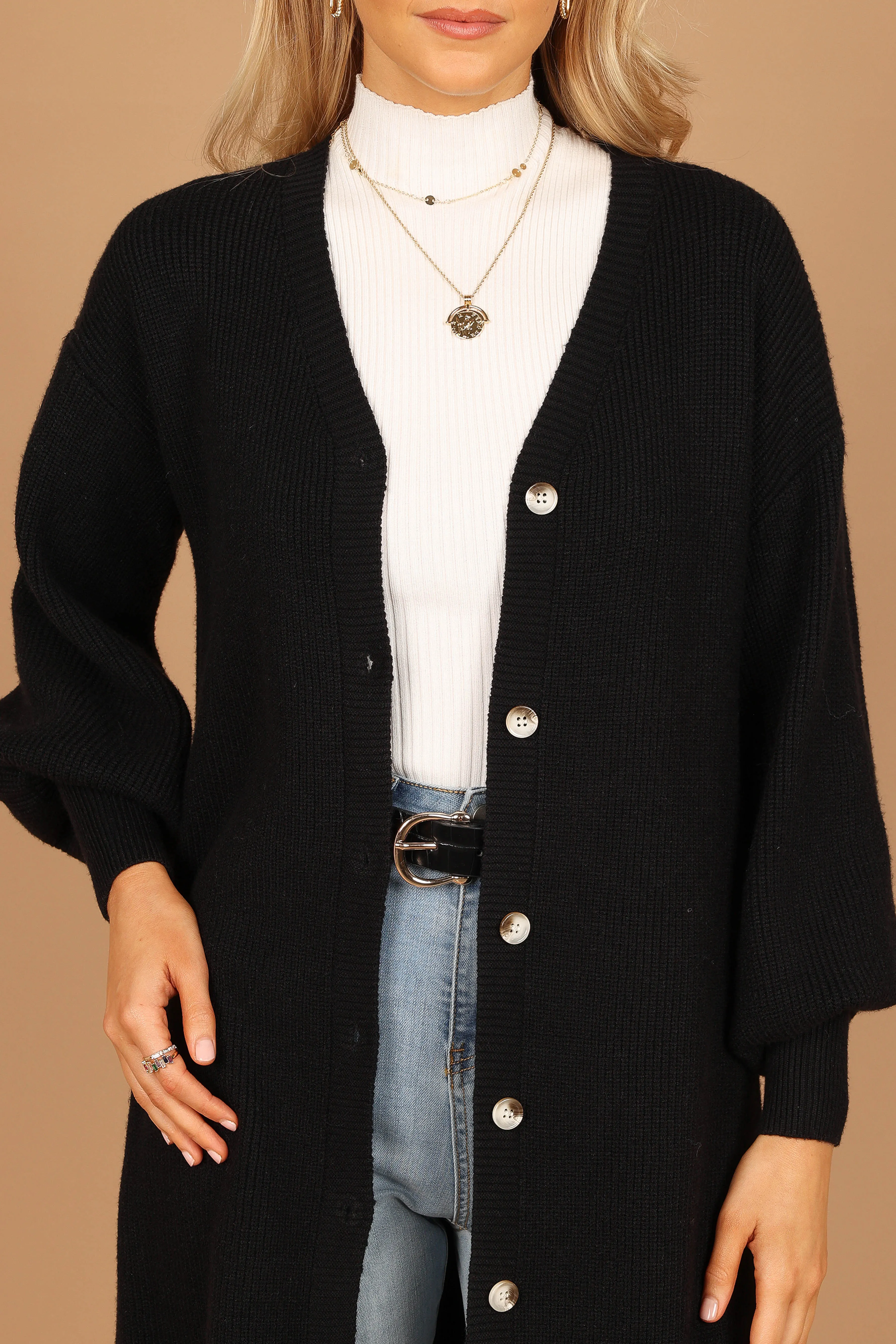 Comara Cardigan - Black Quick Fit Lightweight Open Weave