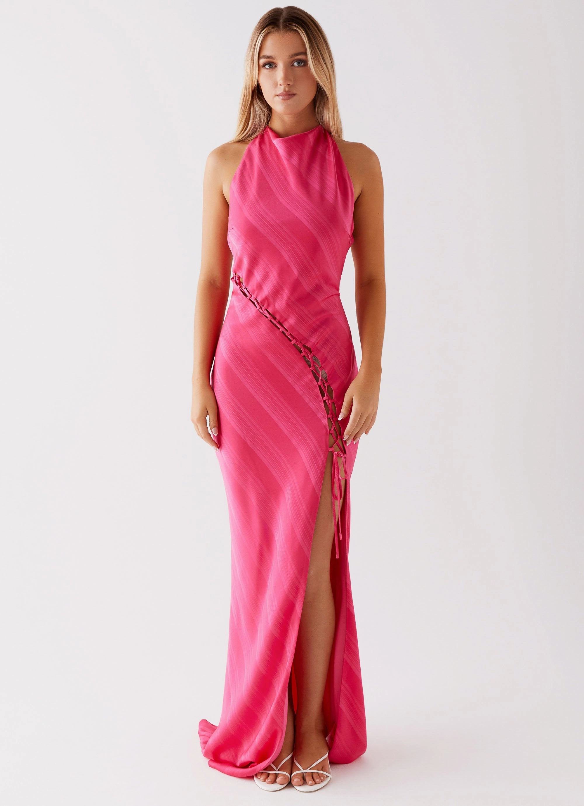 Confident Touch Vibrant Light Heartbeat Maxi Dress - Pink