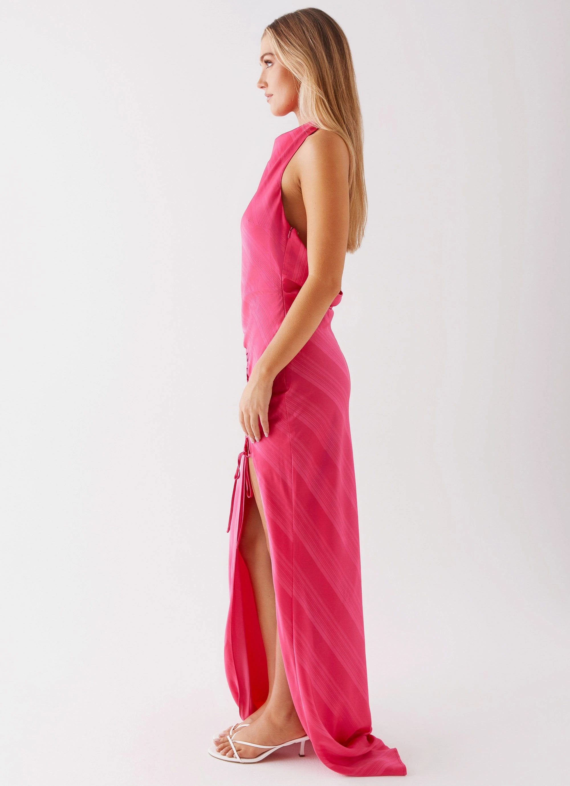 Heartbeat Maxi Dress - Pink Smooth Drape Heart Tone