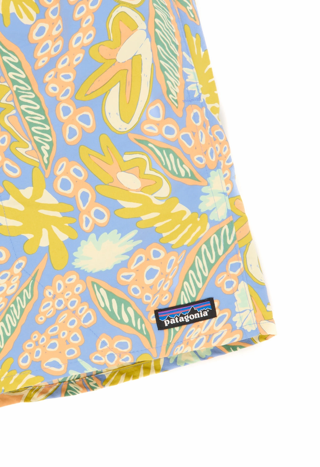 beach goers Patagonia Men's Baggies 5" Shorts - Flourish / Abundant Blue