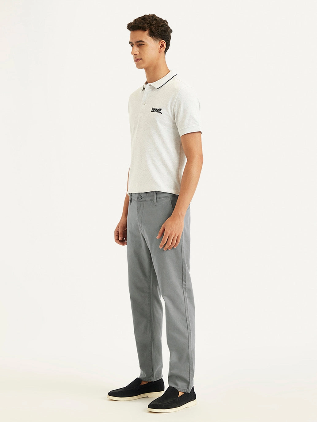 Men's Grey Tapered Trousers Sporty Appeal