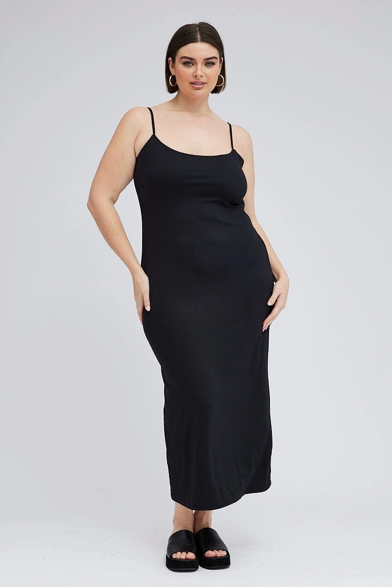 Black Bodycon Supersoft Maxidress Relaxed Waistband Villa Light