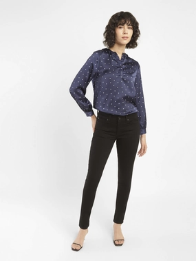 High Quality Holiday Vibes Winter Warmth Women's 711 Black Skinny Fit Mid Rise Jeans