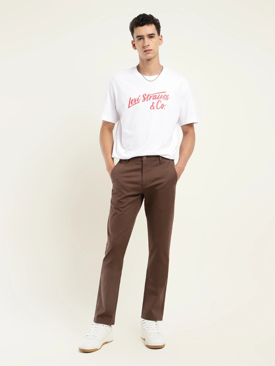 Men's 511 Slim Fit Brown Chinos Comfy Movement Fit Office Friendly