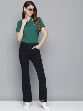 Versatile Outfit UltraSoft Lining Women's Redloop 725 Navy Blue Flared Fit Mid Rise Jeans