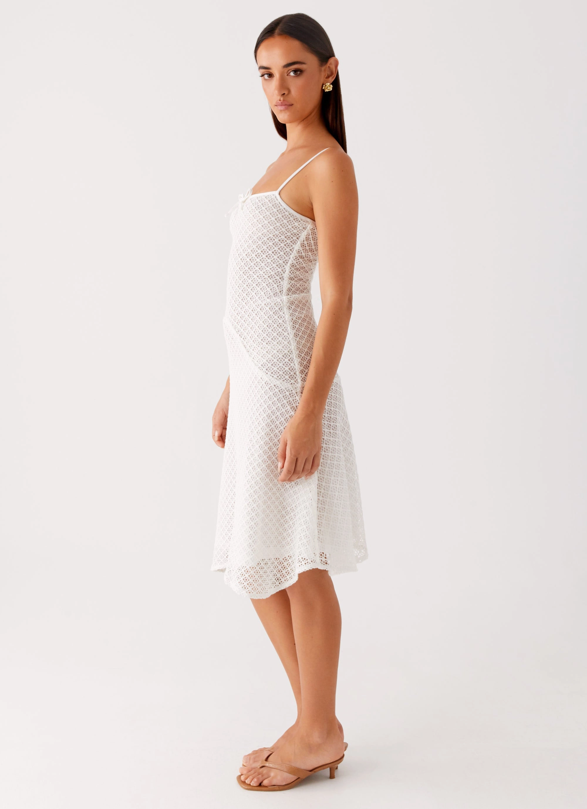 Tamar Midi Dress - White solo wear