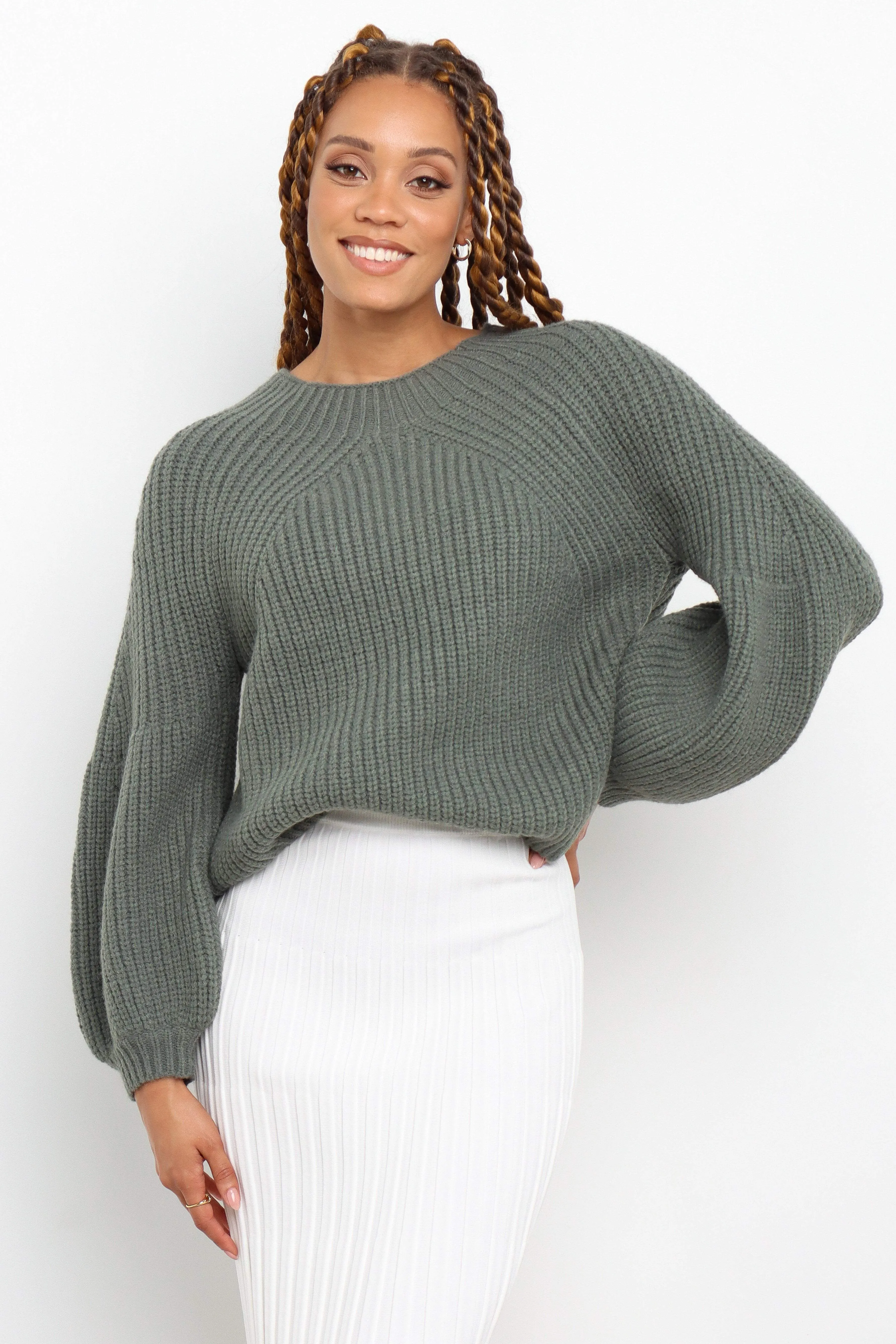 London Knit Sweater - Emerald Clean Aesthetic