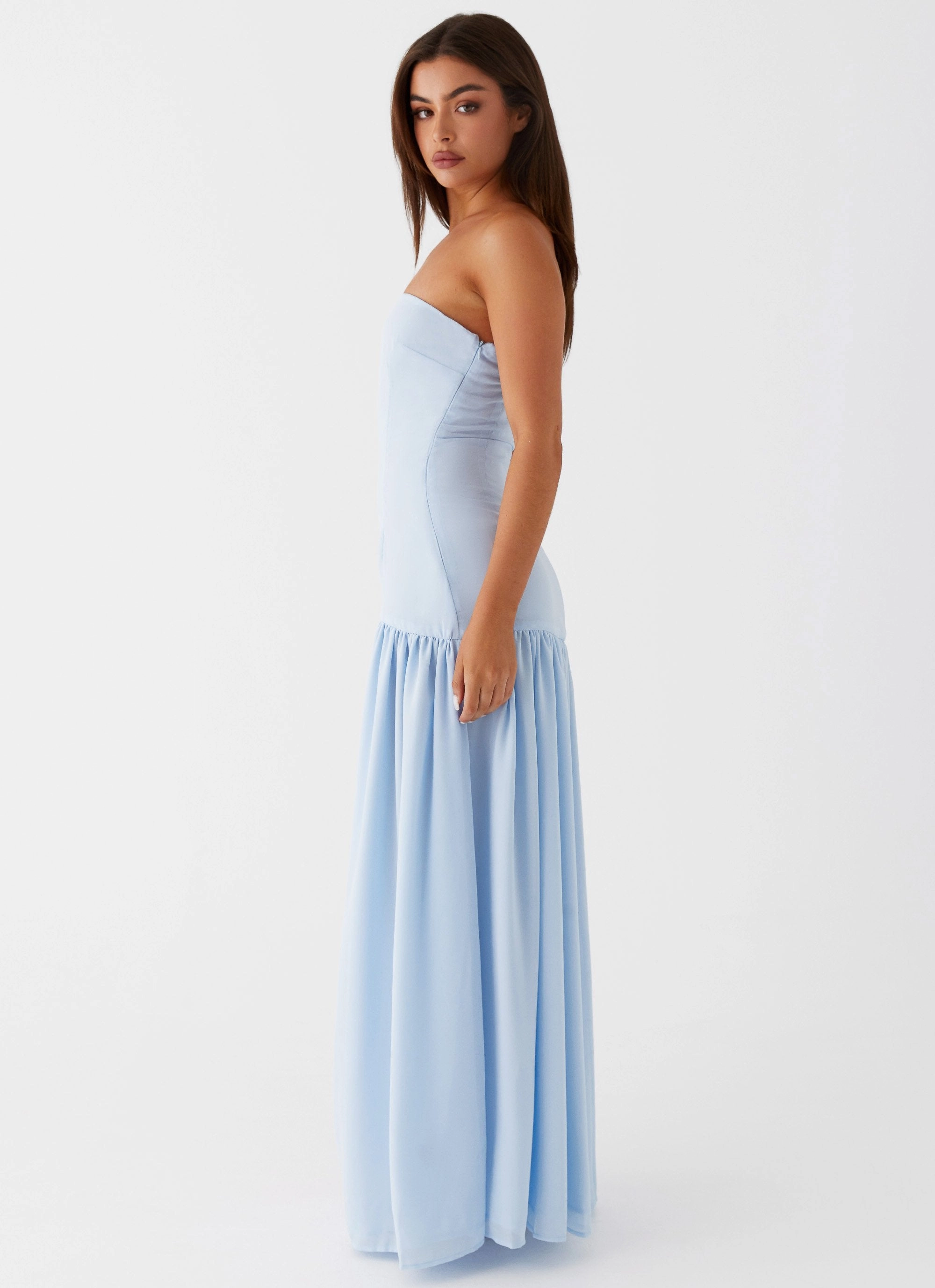 Eden Strapless Maxi Dress - Blue Perfect Style Wear Comfy Detail