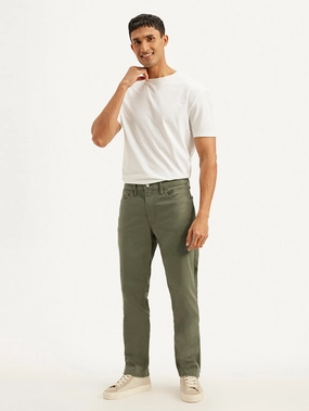Subtle Palette Men's 541 Olive Green Athletic Tapered Fit Mid Rise Jeans