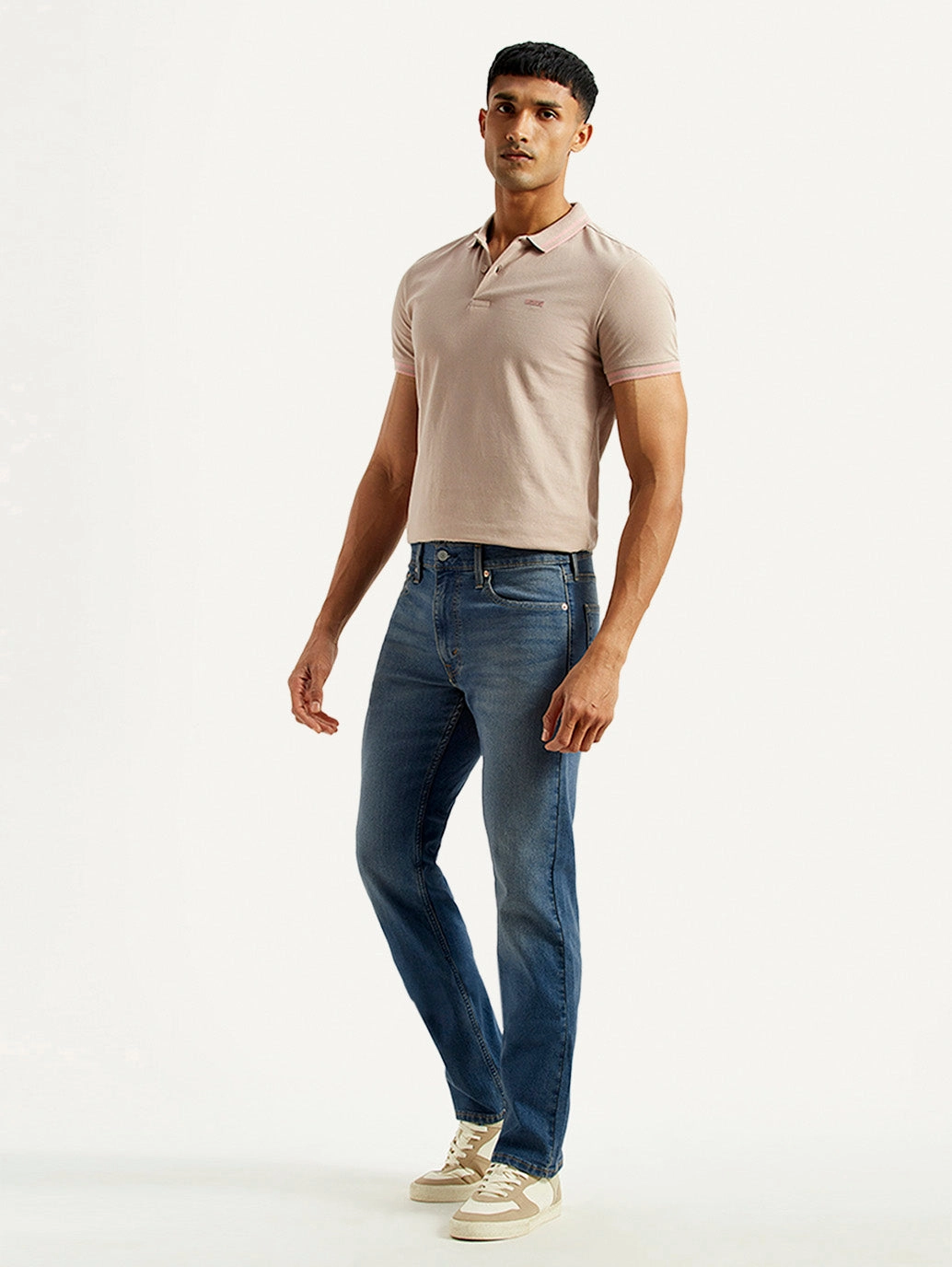 Men's 513 Med Indigo Slim Straight Fit Mid Rise Jeans Closet Must No Iron Wear