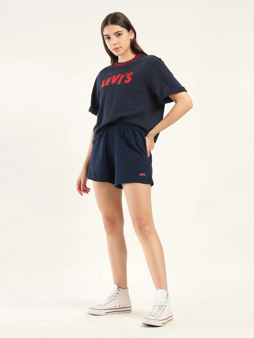 Women's Mid Rise Navy?Regular Fit Shorts Basketball shorts