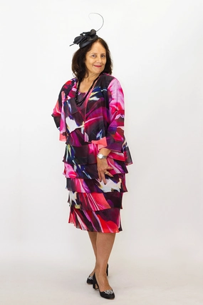 Layla Jones - LJ0396 Calvin Klein Chiffon Jacket Strong Stitches