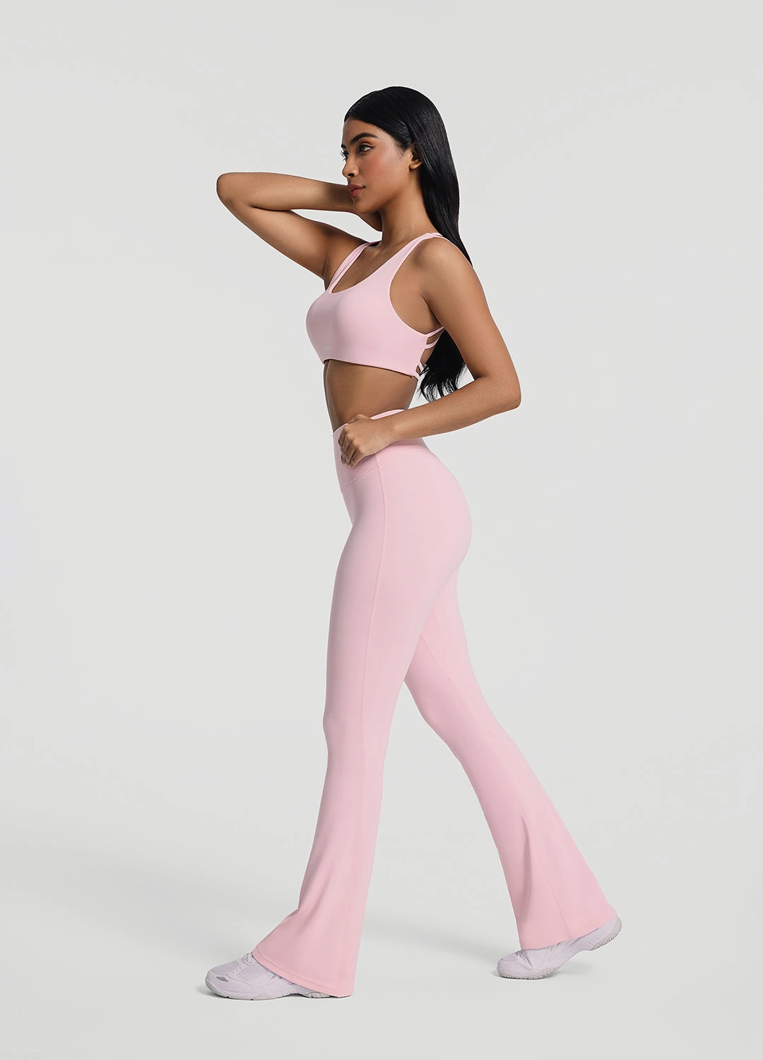 Breathable Feel Sleek Design Ruched Flared Leggings