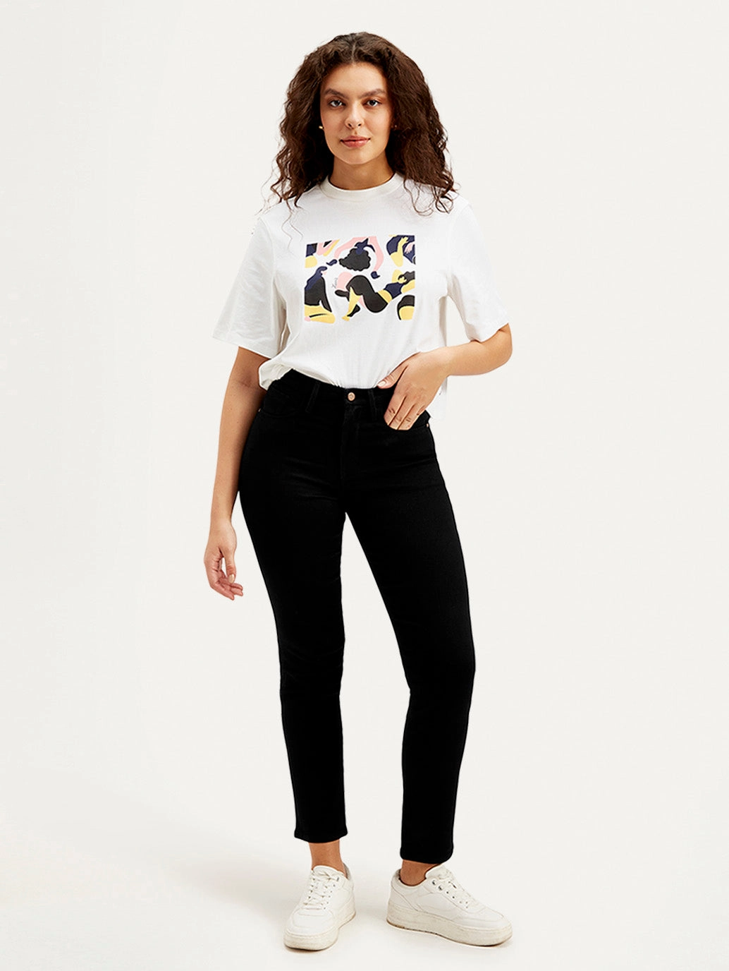 Women's Redloop 724 Black Straight Fit High Rise Jeans Ready to Wear Family Style Casual Work Meeting