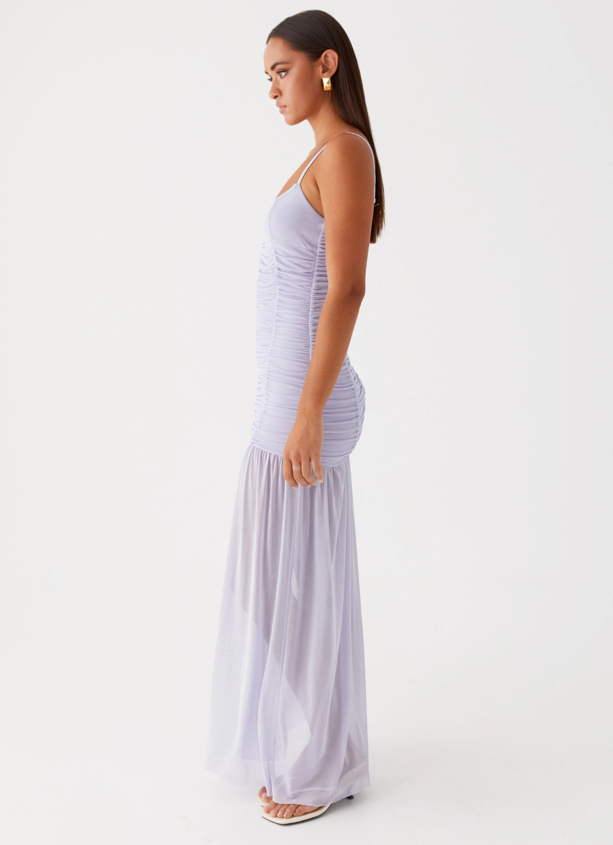 Natural Form Clean Comfort Constance Mesh Maxi Dress - Lavender