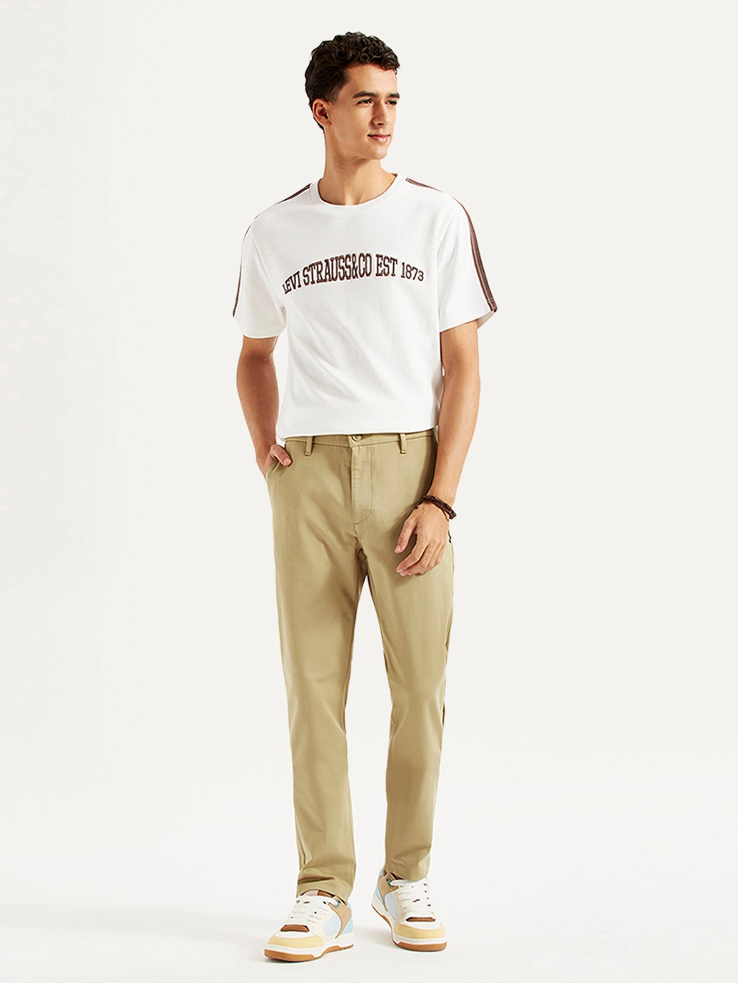 Men's Beige Slim Fit Tech Pant Chinos Hiking Gear