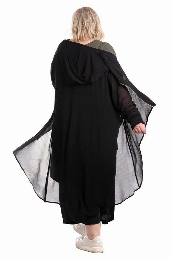 Four Way Stretch Material StretchFit Silhouette Raven - R011 Cascade Zip Hoodie