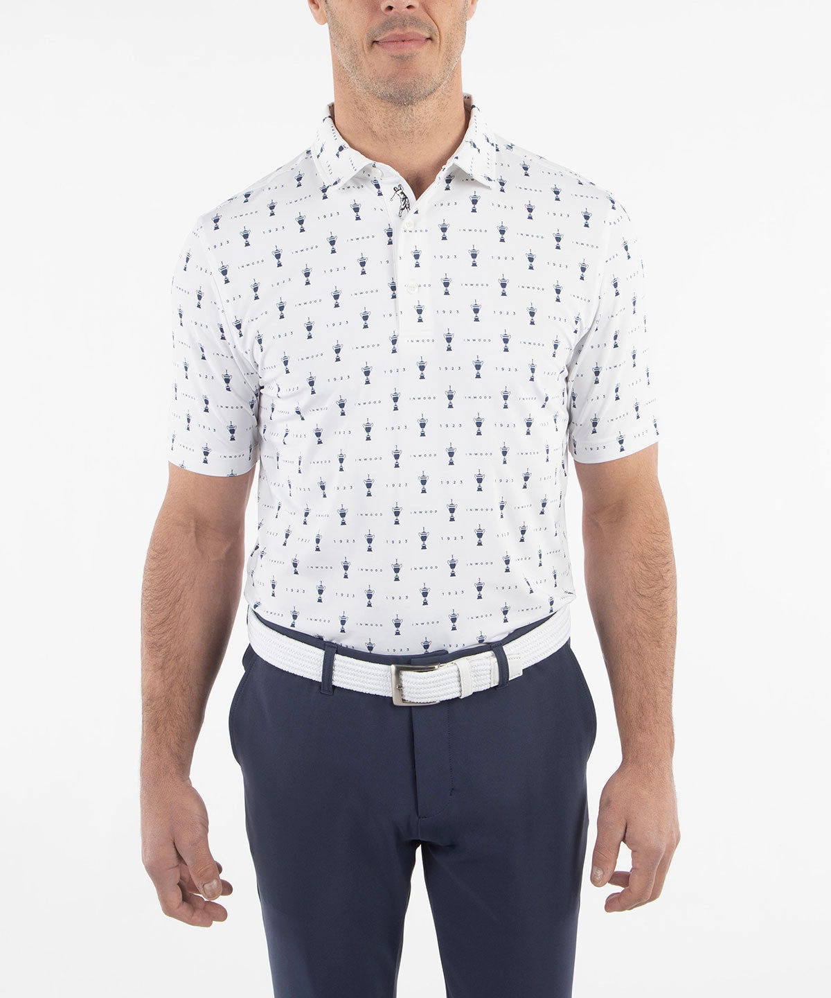 Performance Jersey 1923 Trophy Print Polo Shirt Chill Layering Timeless Comfort