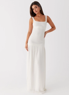 Lyrical Maxi Dress - Ivory Comfortable fit dress for all body types