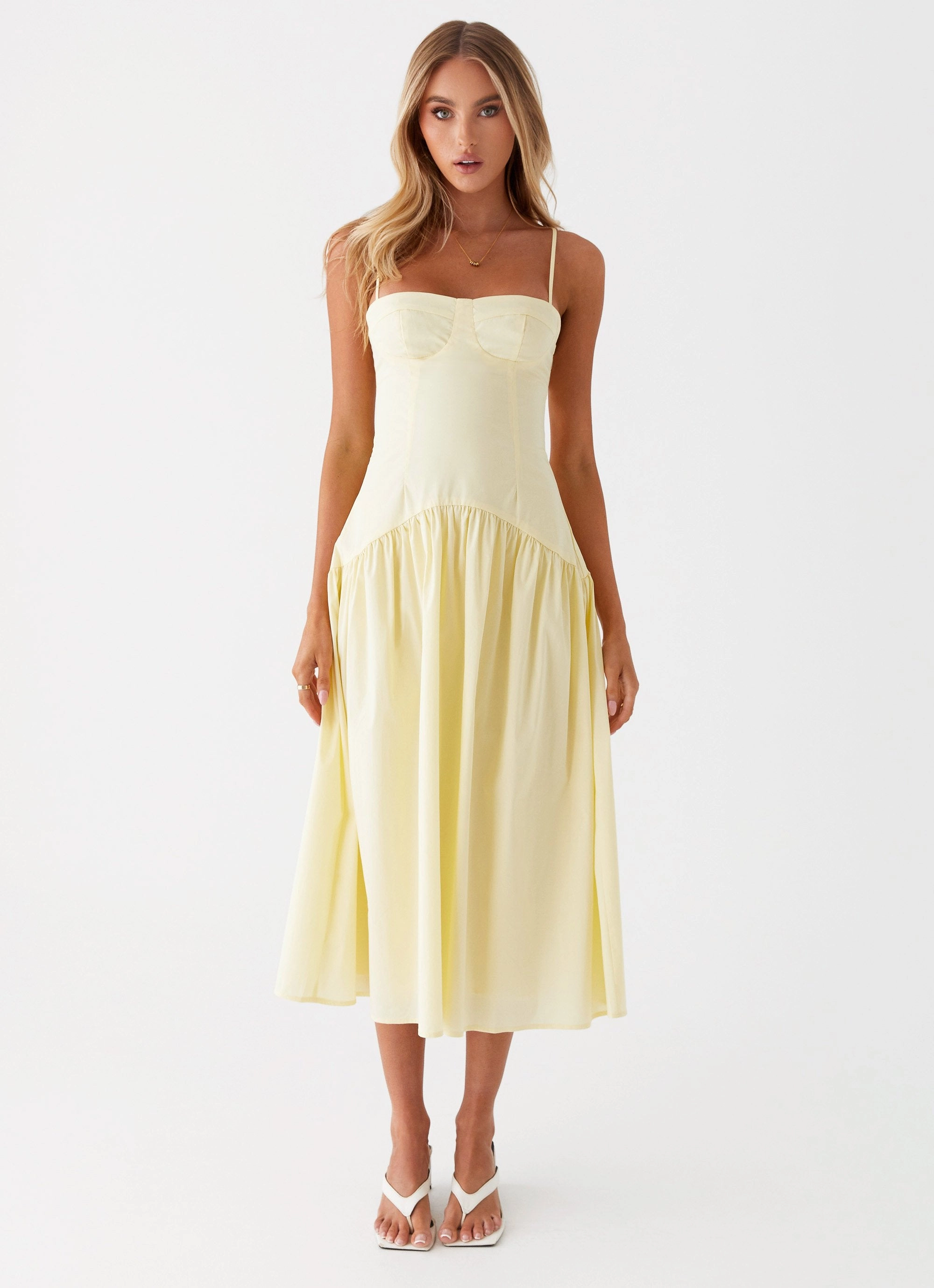 Modern Form Yvette Corset Midi Dress - Yellow