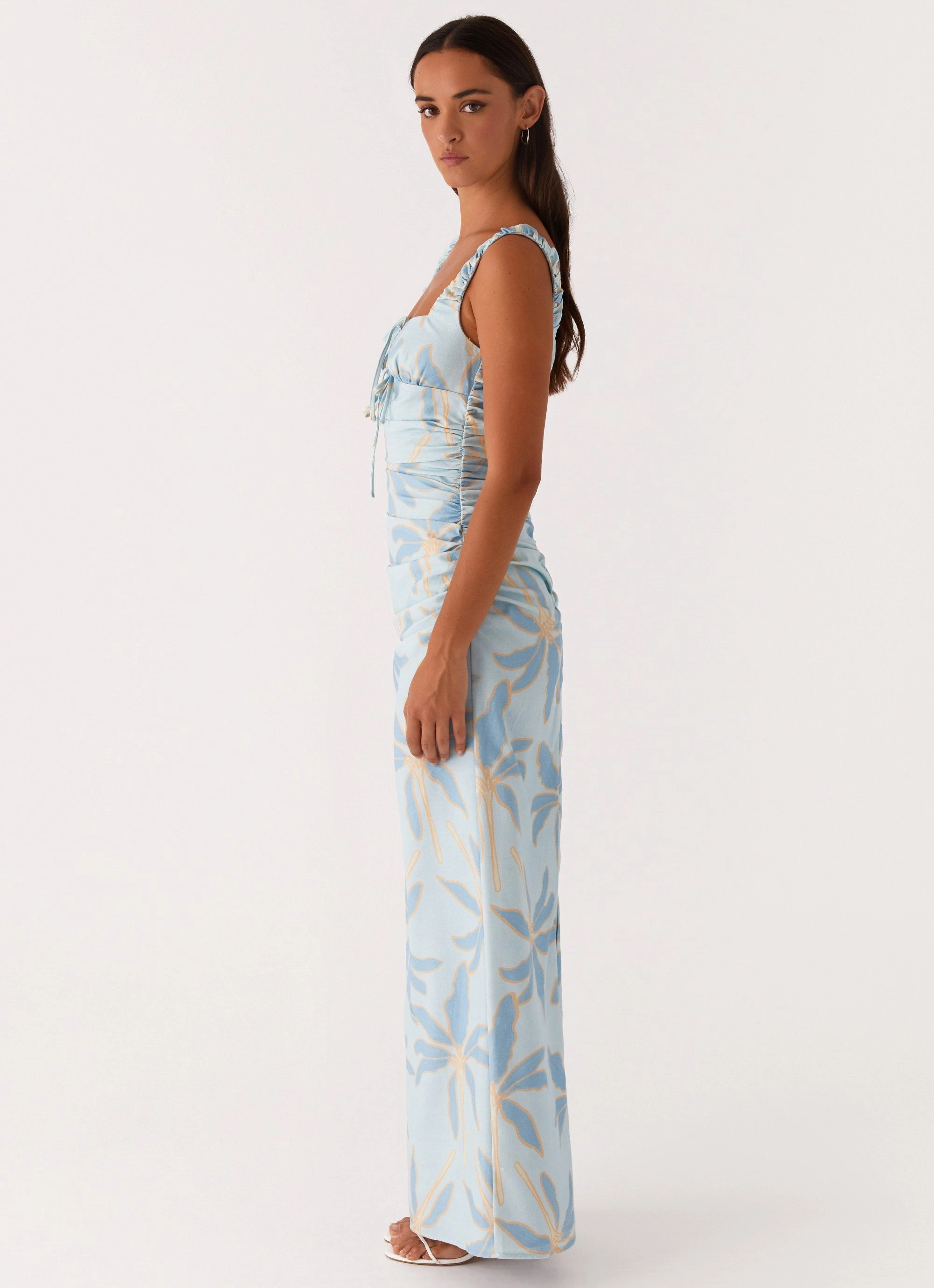 Cosmic Love Ruched Maxi Dress - Opulent Blue SmoothEdgeFinish Petal Zone