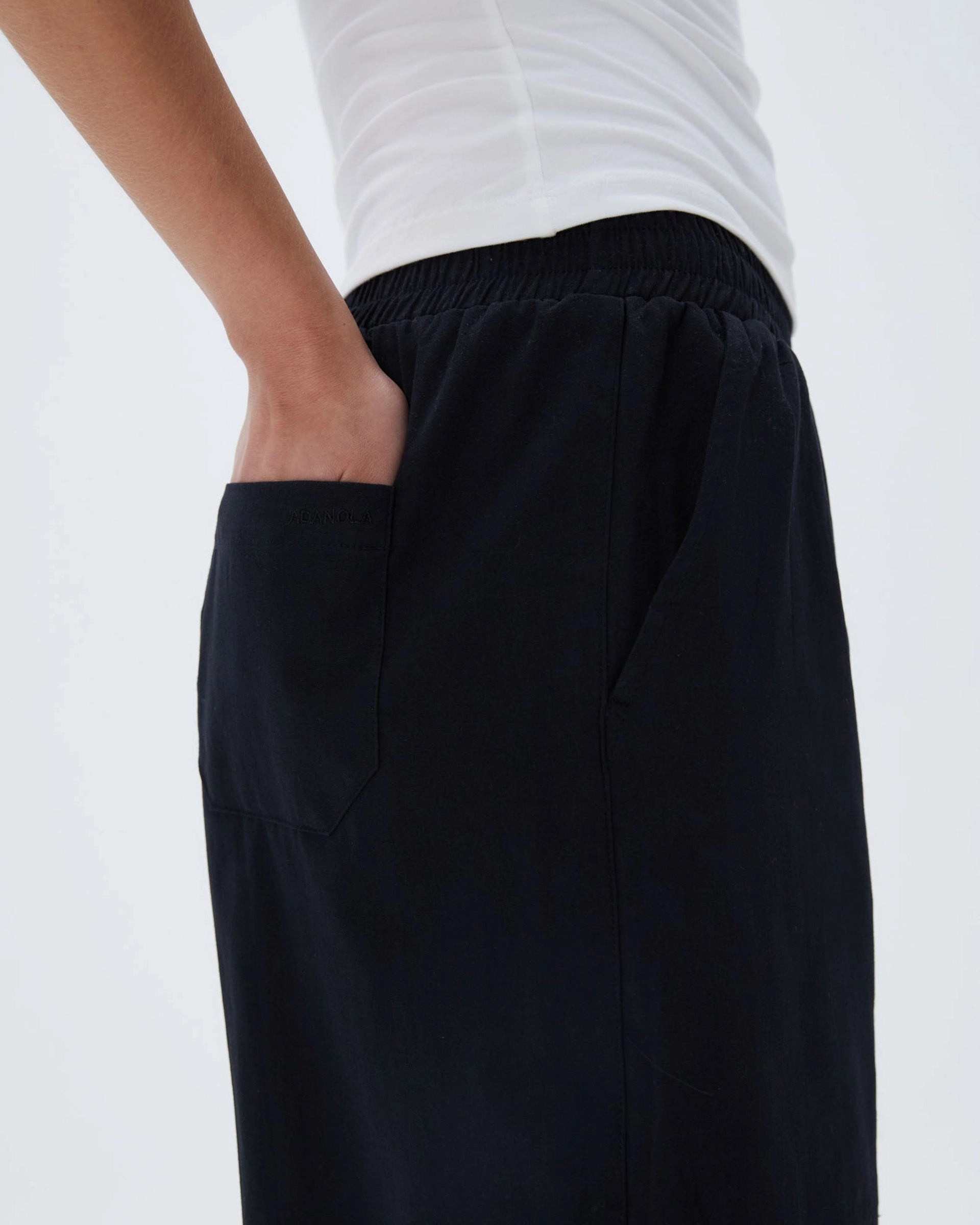 Cotton Pull on Pants - Black Comfy Active Layer Fit