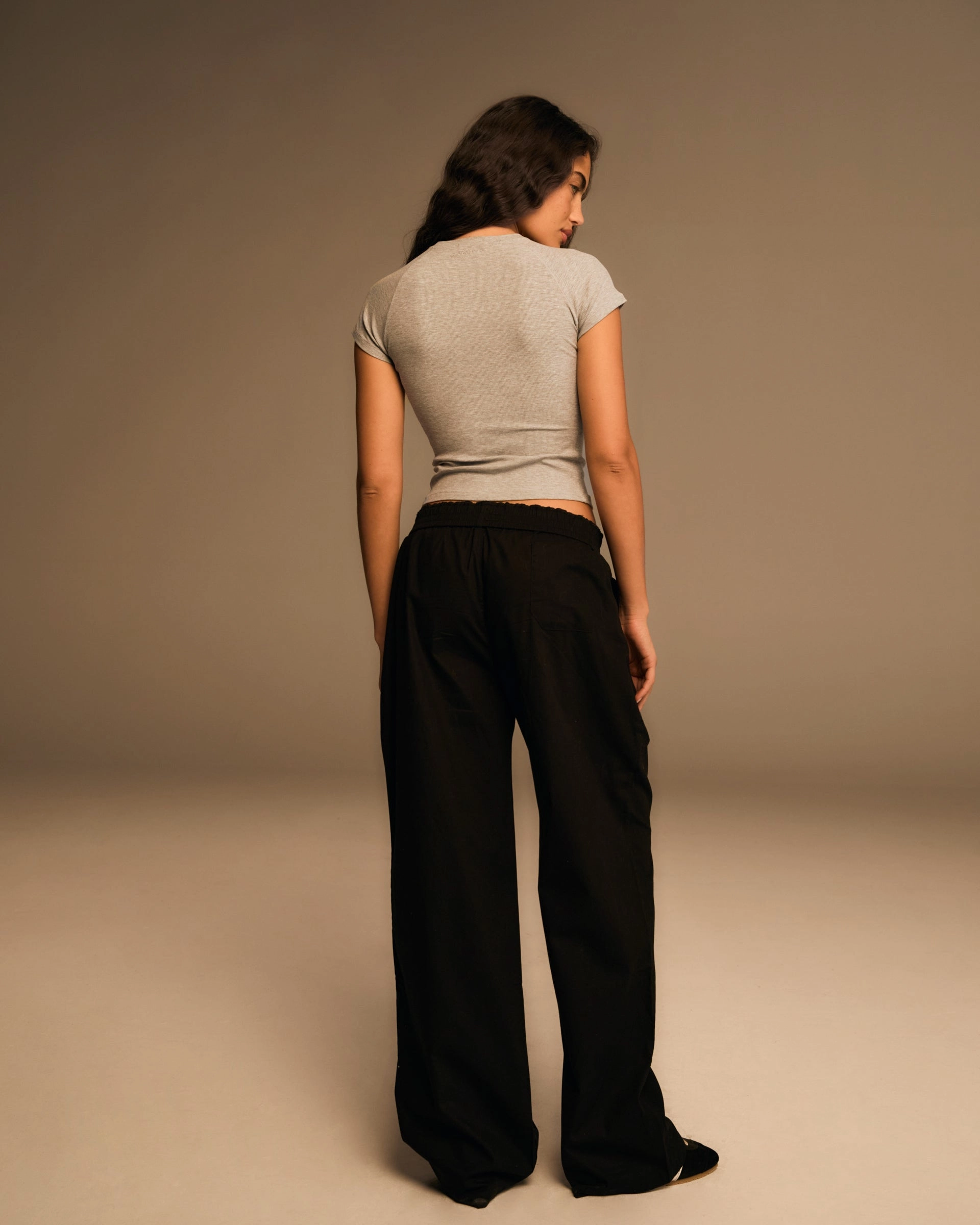 Stretchable Design ErgonomicArticulatedDesign Cotton Pull on Pants - Black