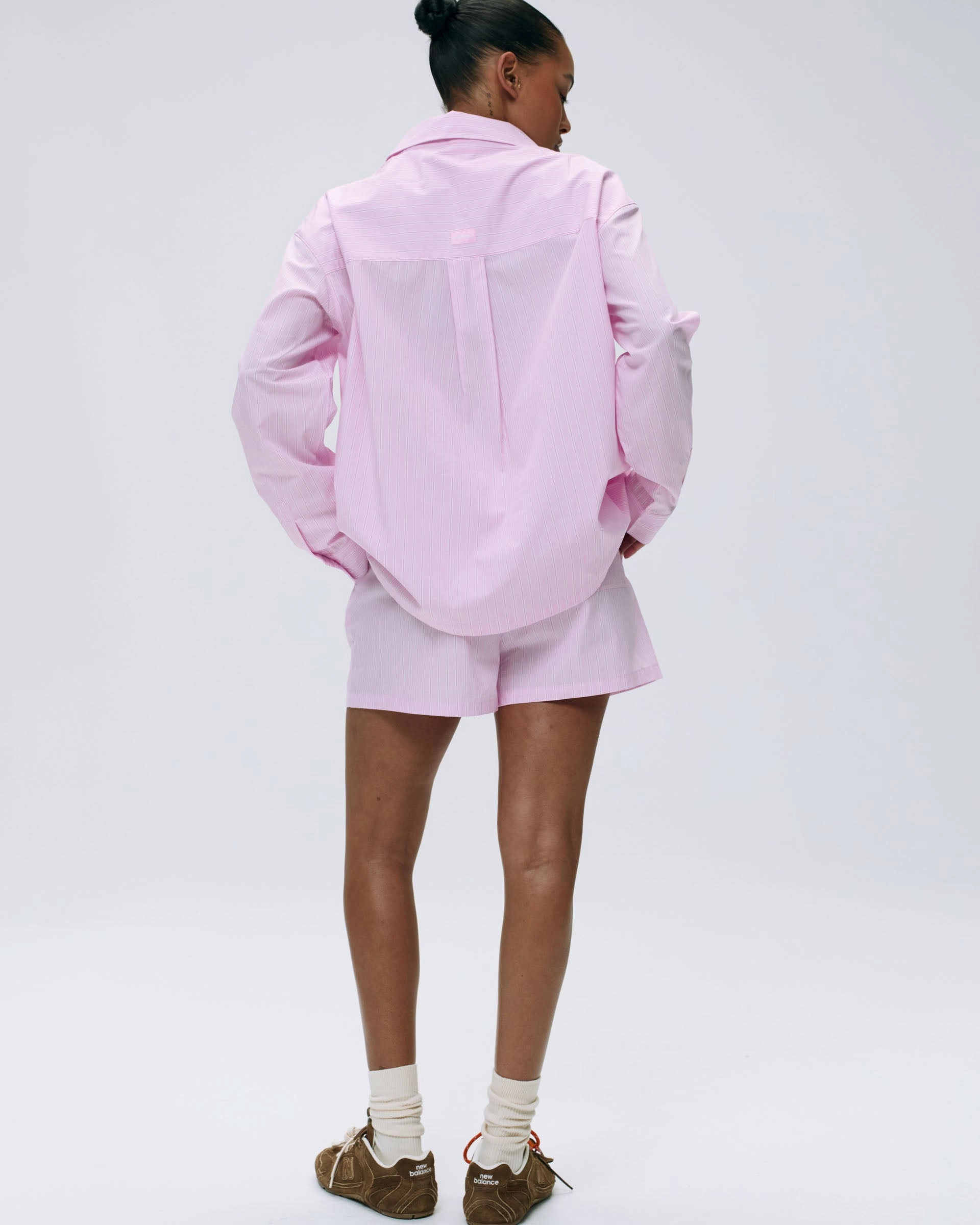 Cotton Stripe Boxer Shorts - Pink/White Versatile Comfort Outdoor Activity