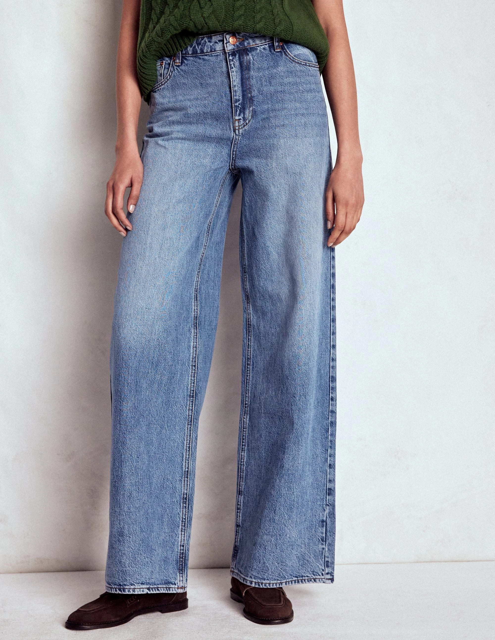 work mode High Waist Wide Leg  Jeans-Mid Vintage