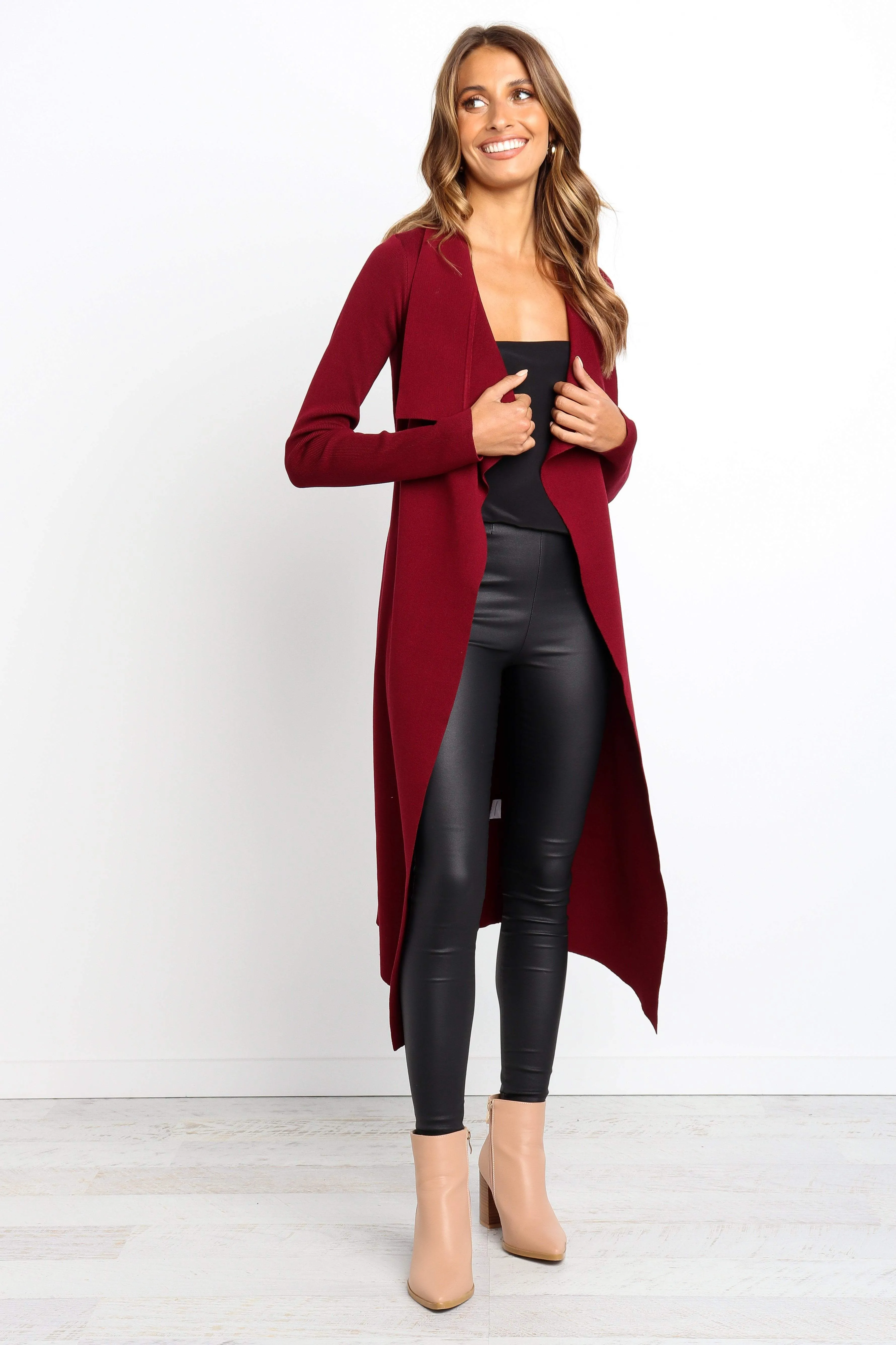 Audrina Cardigan - Berry Smooth Seam Indoor Layer