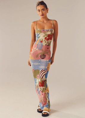 Wanderlust Maxi Dress - Fantasy Muse Scoop-Neck Premium Material