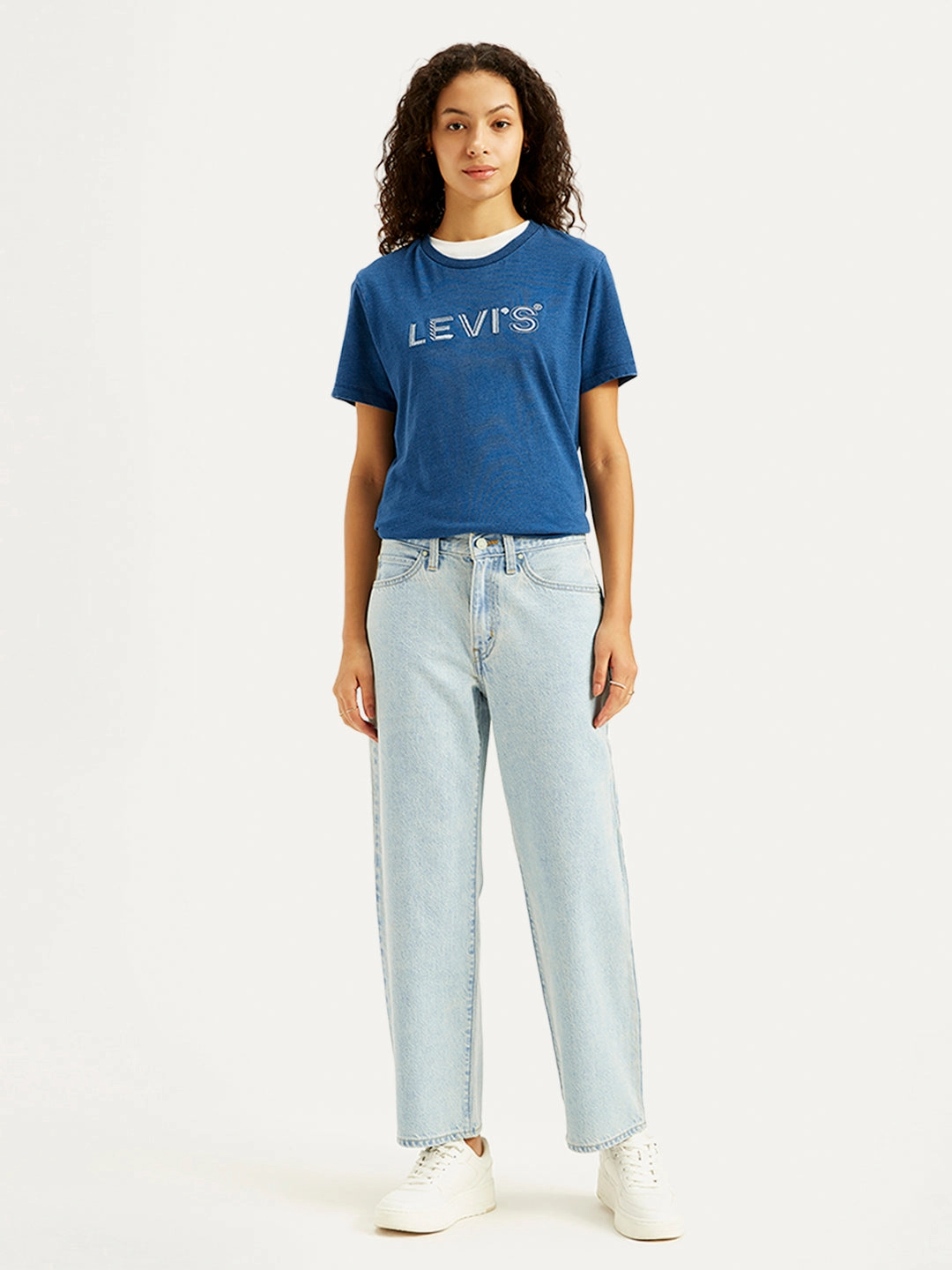 Women's 94 Light Blue Baggy Fit High Rise Jeans Total Fit