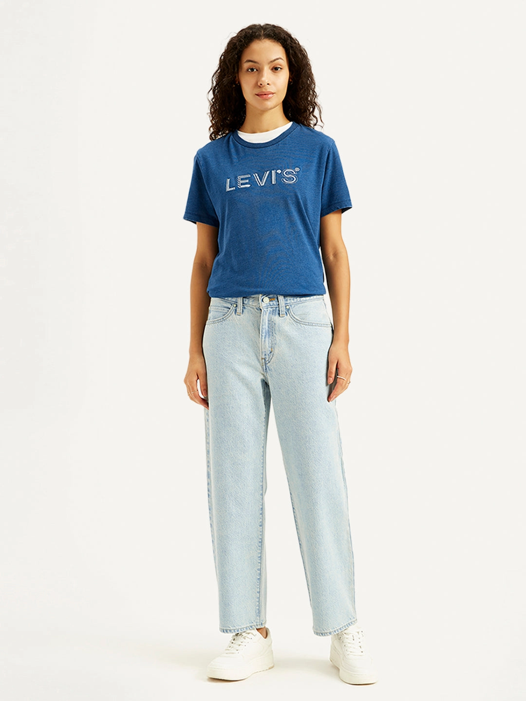 Casual Fit Women's 94 Light Blue Baggy Fit High Rise Jeans