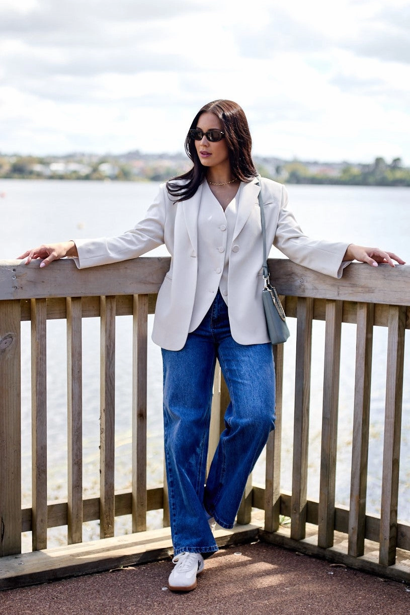 Gloss by Shine On Nerio Blazer with Tie Bone AntiPillingFinish