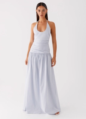 Body Safe Cristina Halter Maxi Dress - Cornflower Blue