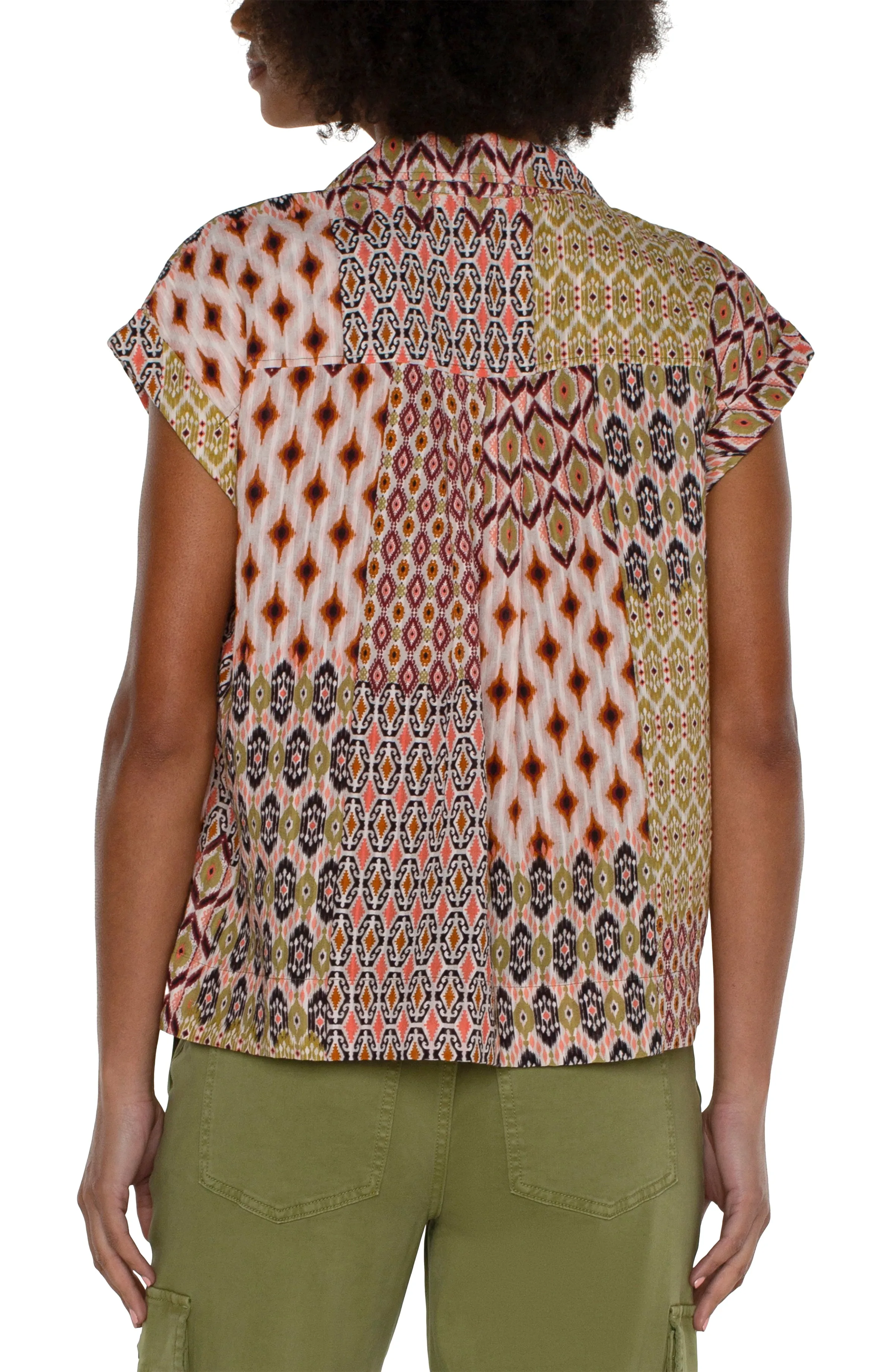 CROPPED DOLMAN CAMP SHIRT Wrinkle Resistant Finish Performance Fit Sporty essentials