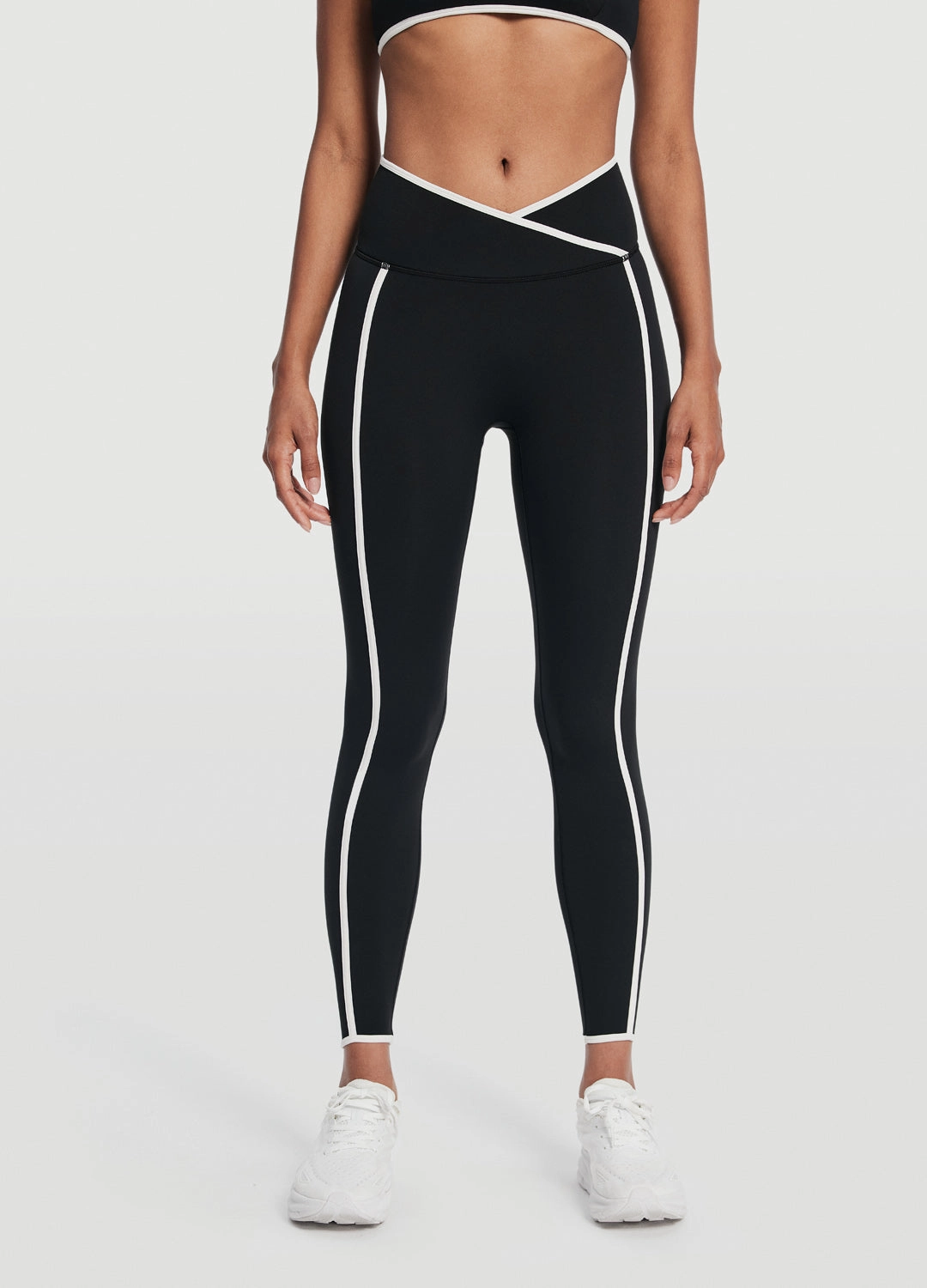 Crossover Waist Leggings Body Contour Soft and Flexible