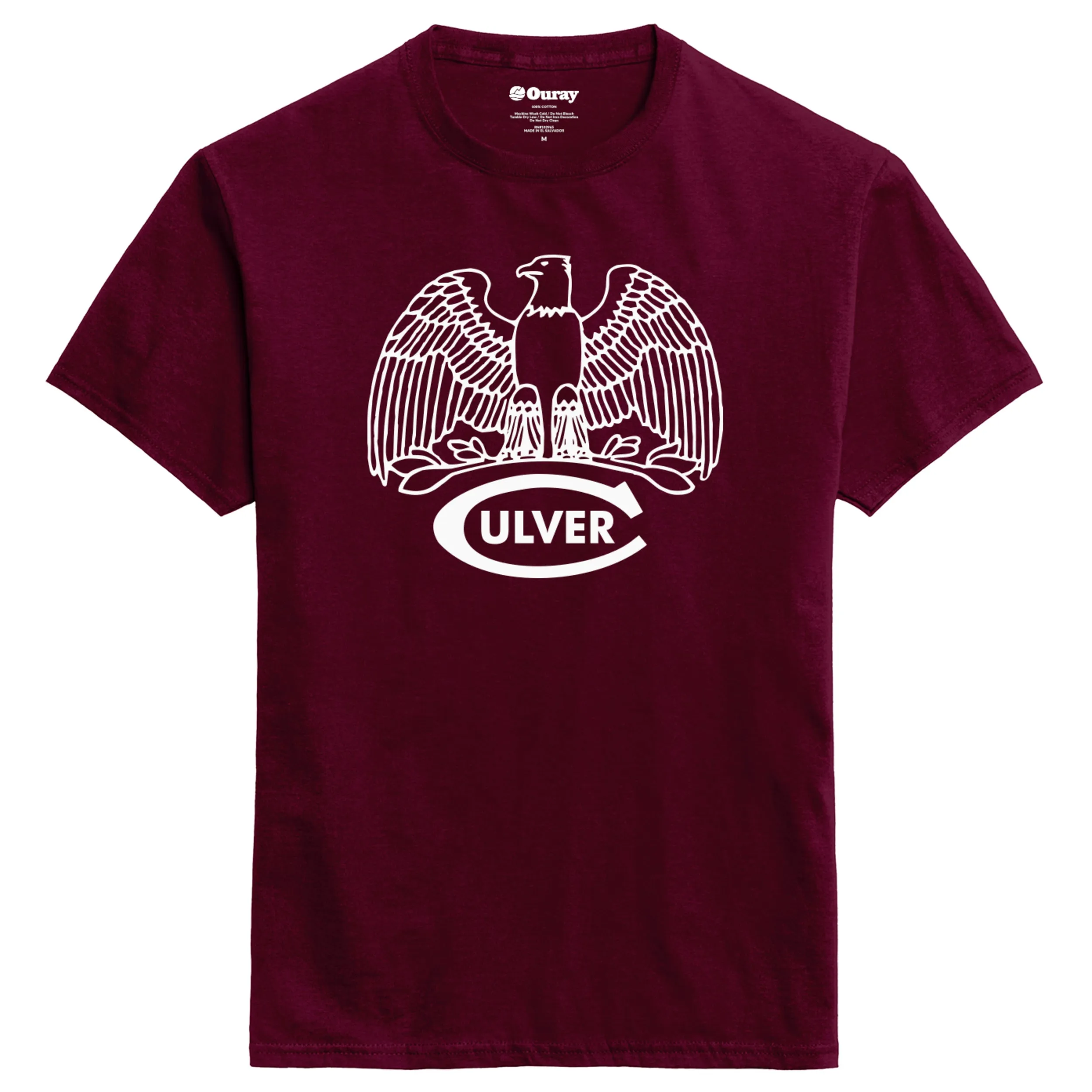 Culver Eagle Essential Crew Neck Tee - Maroon Casual Comfort Layer Stretchable Knit