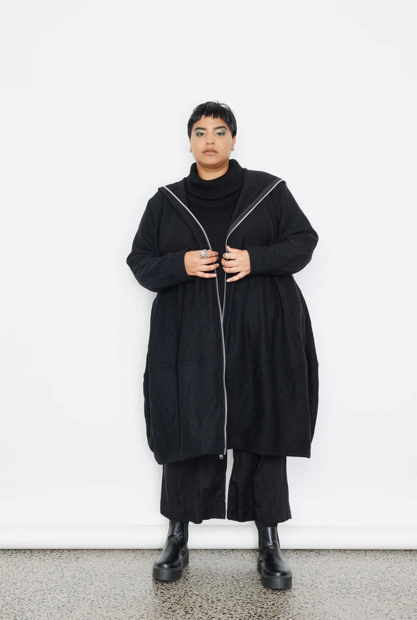 Lala - 087NZ Sculpture Coat DualLayer Weave