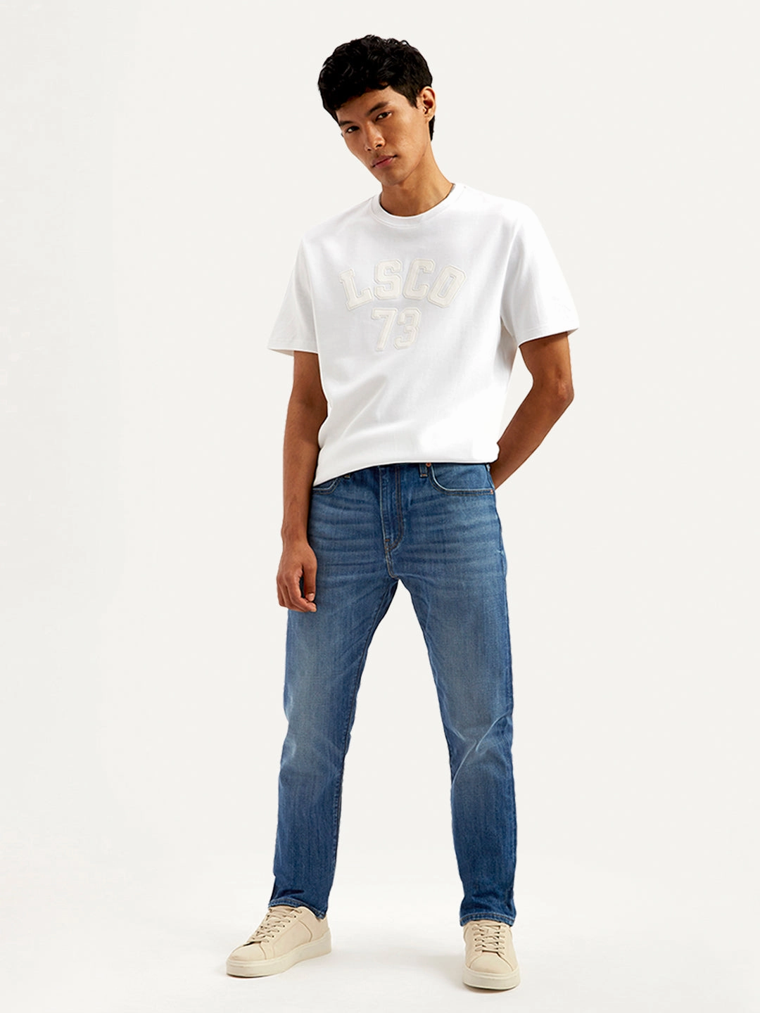 Low Effort Modern Attire Men's 512 Blue Slim Tapered Fit Mid Rise Jeans