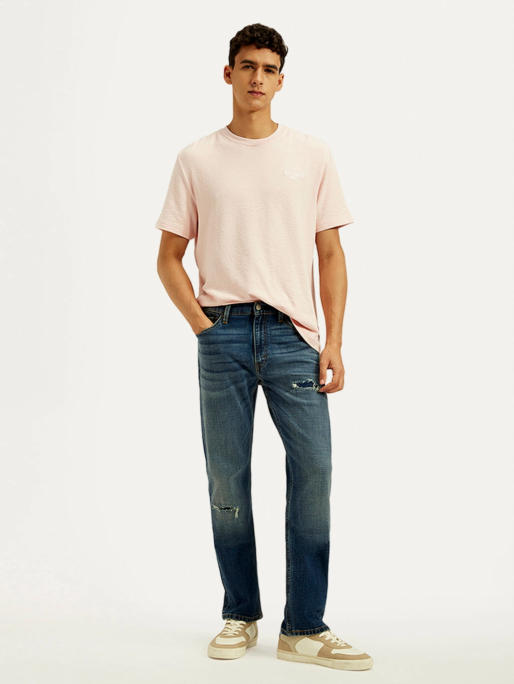 Men's Tinted 513 Med Indigo Slim Straight Fit Mid Rise Jeans Athlete Fit Elegant