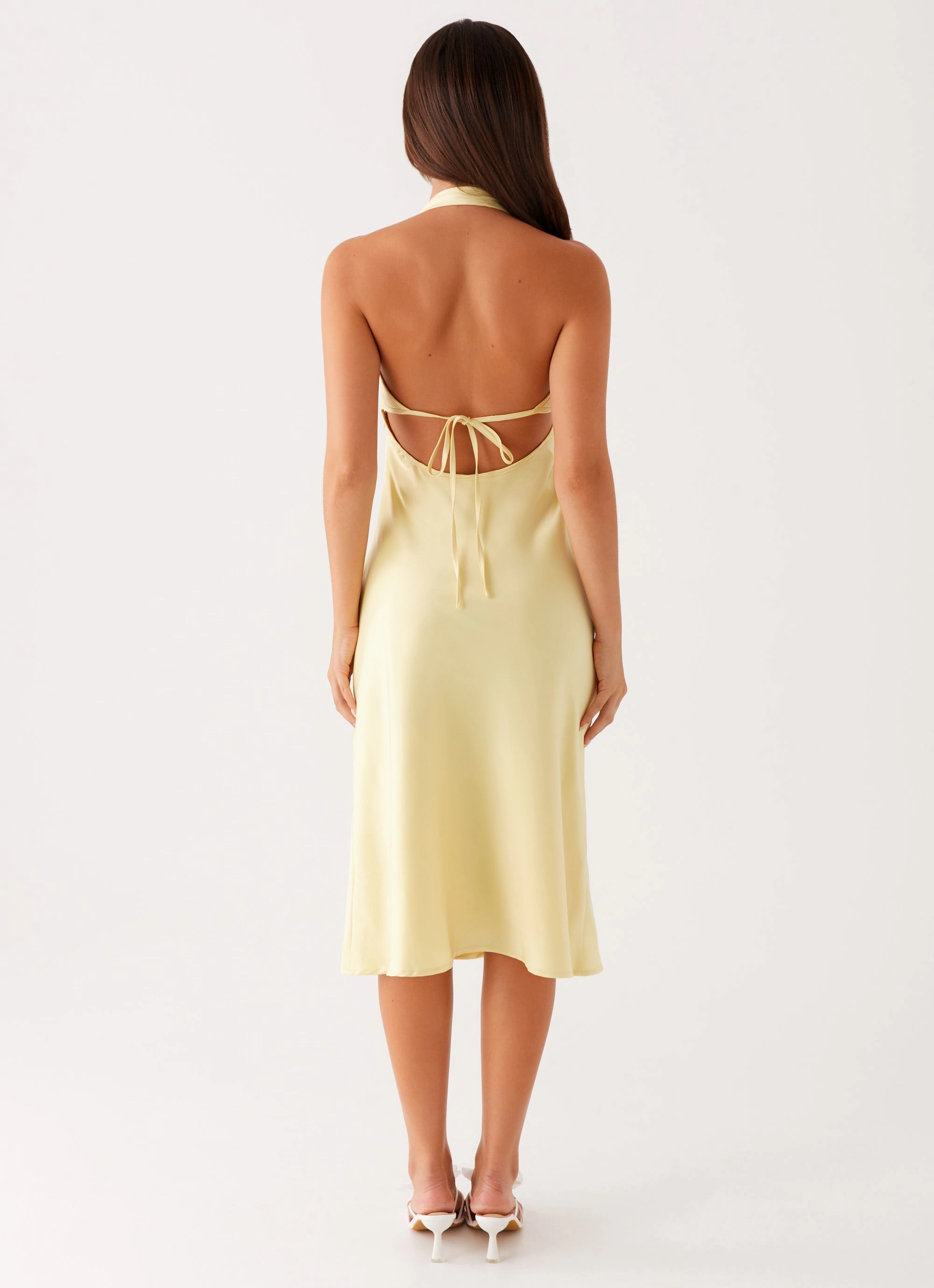 Davies Midi Dress - Yellow Durable-Fabric Sleeveless Cut
