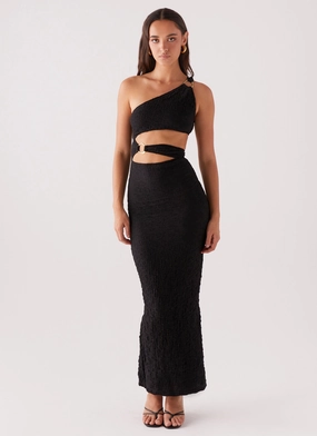 North Haven Maxi Dress - Black understated look Peplum-Style
